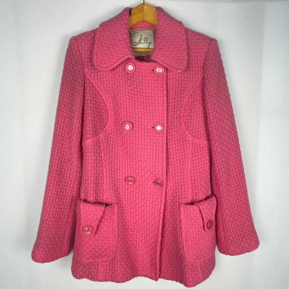 Milly NY Vintage y2K Barbie Pink Pea Coat